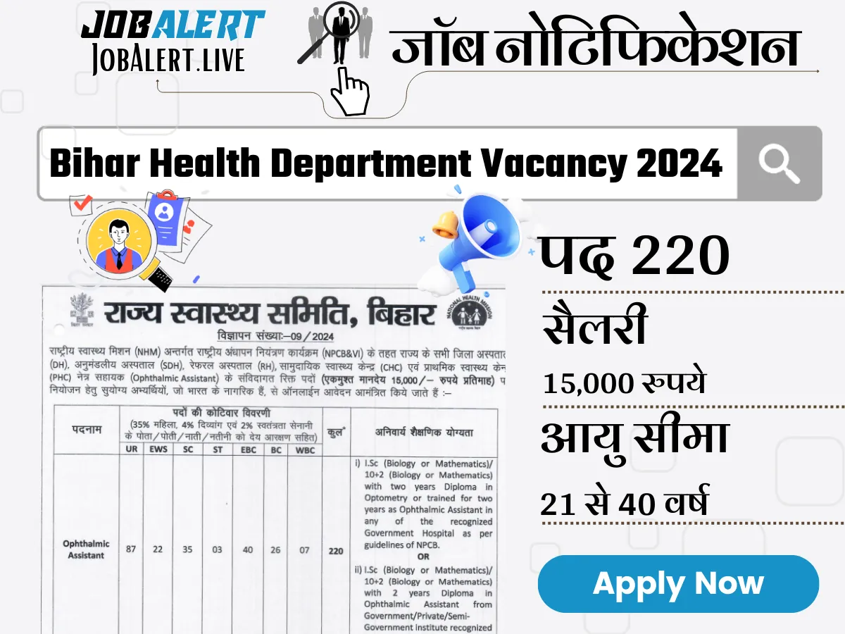 Bihar Health Department Vacancy 2024